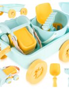 MalPlay Set jucarii pentru nisip Blue include carucior cu roti galetusa si masinuta basculanta