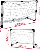 MalPlay Set porti de fotbal 2 in 1 pentru copii cu minge si pompa incluse