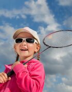 MalPlay Set Rachete de badminton cu fluturasi si husa Red