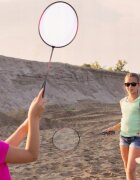 MalPlay Set Rachete de badminton cu fluturasi si husa Red