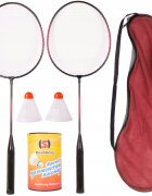 MalPlay Set Rachete de badminton cu fluturasi si husa Red