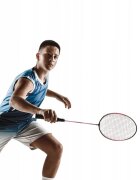 MalPlay Set Rachete de badminton cu fluturasi si husa Red