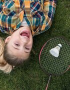 MalPlay Set Rachete de badminton cu fluturasi si husa Red