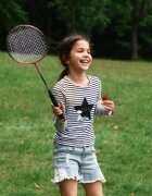 MalPlay Set Rachete de badminton cu fluturasi si husa Red