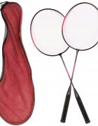 MalPlay Set Rachete de badminton cu fluturasi si husa Red