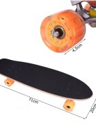 MalPlay Skateboard cu platforma antiderapanta si roti luminoase LED 71x20 cm multicolor