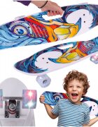 MalPlay Skateboard pentru copii cu roti LED luminoase si maner