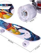 MalPlay Skateboard pentru copii cu roti LED luminoase si maner