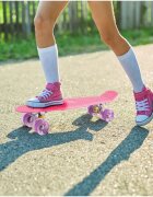 MalPlay Skateboard pentru copii Pink cu led-uri integrate dimensiune platforma 56 x 15 cm