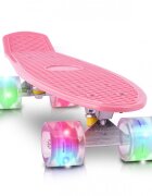 MalPlay Skateboard pentru copii Pink cu led-uri integrate dimensiune platforma 56 x 15 cm