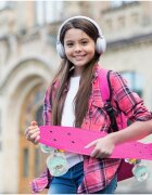 MalPlay Skateboard pentru copii Solid Pink dimensiune platforma 56 x 15 cm roti dotate cu LED-uri luminoase