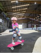 MalPlay Skateboard pentru copii Solid Pink dimensiune platforma 56 x 15 cm roti dotate cu LED-uri luminoase