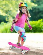 MalPlay Skateboard pentru copii Solid Pink dimensiune platforma 56 x 15 cm roti dotate cu LED-uri luminoase