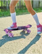 MalPlay Skateboard pentru copii Space Colors roti din PU dotate cu LED-uri RGB dimensiune 56 x 15 cm
