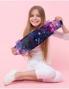 MalPlay Skateboard pentru copii Space Colors roti din PU dotate cu LED-uri RGB dimensiune 56 x 15 cm