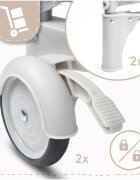 MalPlay Tarc de calatorie pentru copii 2 in 1 intrare cu fermoar roti cu frana cu 3 pereti din plasa pliabil cu saltea si geanta de transport incluse dimensiune 100 x 100 cm grey