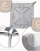 MalPlay Tarc de calatorie pentru copii 2 in 1 intrare cu fermoar roti cu frana cu 3 pereti din plasa pliabil cu saltea si geanta de transport incluse dimensiune 100 x 100 cm grey