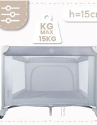 MalPlay Tarc de calatorie pentru copii 2 in 1 intrare cu fermoar roti cu frana cu 3 pereti din plasa pliabil cu saltea si geanta de transport incluse dimensiune 100 x 100 cm grey