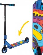MalPlay Trotineta de cascadorii ideala pentru Freestyle si mers in parc cu maner T-Bar intarit rulmenti ABEC-9 si roti de 10.5 cm material constructie aluminiu si otel capacitate de pana la 100 kg Blue