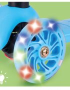MalPlay Trotineta pentru copii Blue 3 roti cu LED din PU reglabila cu platforma antiderapanta si frana de picior