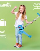 MalPlay Trotineta pentru copii Blue 3 roti cu LED din PU reglabila cu platforma antiderapanta si frana de picior