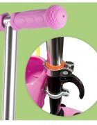 MalPlay Trotineta pentru copii pliabila scaunel detasabil roti PU cu Led punte antiderapanta si frana de picior cu scaunel si ghidon reglabil pe inaltime manere ergonomice cosulet incorporat Pink LadyBug