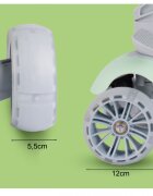 MalPlay Trotineta pentru copii pliabila scaunel detasabil roti PU cu Led punte antiderapanta si frana de picior cu scaunel si ghidon reglabil pe inaltime manere ergonomice Mint