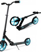 MalPlay Trotineta pliabila cu platforma antiderapanta roti PU 200 mm Frana spate Manere ergonomice din spuma City Scooter Blue Black