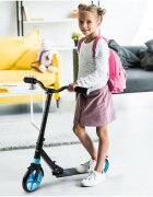 MalPlay Trotineta pliabila cu platforma antiderapanta roti PU 200 mm Frana spate Manere ergonomice din spuma City Scooter Blue Black