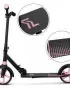 MalPlay Trotineta pliabila cu platforma antiderapanta suspensii roti PU 200 mm Frana spate manere ergonomice din spuma greutate maxima admisa 100kg City Scooter Black Pink