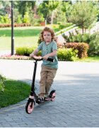 MalPlay Trotineta pliabila cu platforma antiderapanta suspensii roti PU 200 mm Frana spate manere ergonomice din spuma greutate maxima admisa 100kg City Scooter Black Pink