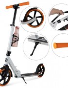 MalPlay Trotineta pliabila pentru copii Orange cadru din aluminiu curea de transport si suport pentru bidon incluse