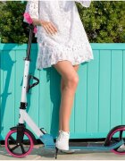 MalPlay Trotineta pliabila pentru copii Pink cadru din aluminiu curea de transport si suport pentru bidon incluse