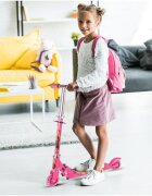 MalPlay Trotineta pliabila Roz cu lumini Led si ghidon reglabil