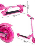 MalPlay Trotineta pliabila si reglabila cu lumini LED GreyPink