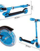 MalPlay Trotineta pliabila si reglabila pentru copii Blue echipata cu lumini LED