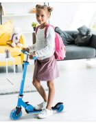 MalPlay Trotineta pliabila si reglabila pentru copii Blue echipata cu lumini LED