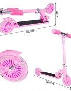 MalPlay Trotineta pliabila si reglabila pentru copii Pink cu lumini LED