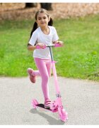 MalPlay Trotineta pliabila si reglabila pentru copii Pink cu lumini LED