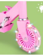 MalPlay Trotineta pliabila si reglabila pentru copii Pink cu lumini LED