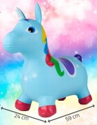 MalPlay Unicorn din cauciuc gonflabil pentru interiorexterior cu pompa inclusa material rezistent si durabil 59 x 50 x 24 cm Blue