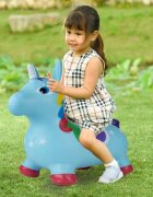 MalPlay Unicorn din cauciuc gonflabil pentru interiorexterior cu pompa inclusa material rezistent si durabil 59 x 50 x 24 cm Blue
