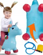 MalPlay Unicorn din cauciuc gonflabil pentru interiorexterior cu pompa inclusa material rezistent si durabil 59 x 50 x 24 cm Blue