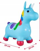 MalPlay Unicorn din cauciuc gonflabil pentru interiorexterior cu pompa inclusa material rezistent si durabil 59 x 50 x 24 cm Blue