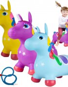 MalPlay Unicorn din cauciuc gonflabil pentru interiorexterior cu pompa inclusa material rezistent si durabil 59 x 50 x 24 cm Mov