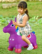 MalPlay Unicorn din cauciuc gonflabil pentru interiorexterior cu pompa inclusa material rezistent si durabil 59 x 50 x 24 cm Mov