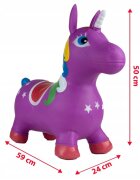 MalPlay Unicorn din cauciuc gonflabil pentru interiorexterior cu pompa inclusa material rezistent si durabil 59 x 50 x 24 cm Mov