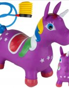 MalPlay Unicorn din cauciuc gonflabil pentru interiorexterior cu pompa inclusa material rezistent si durabil 59 x 50 x 24 cm Mov