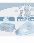 Maltex Baby Set reductor toaleta si inaltator baie antiderapant Zebra Blue