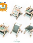 MamaToyz Antepremergator model BBQ cu masuta de activitati din lemn 5 in 1